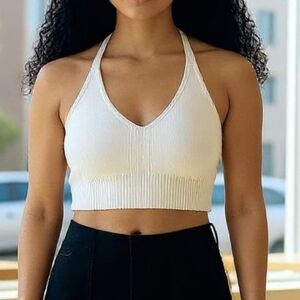 EUC Divided Size XS Ivory Sexy Tie Open Back Crop Top!